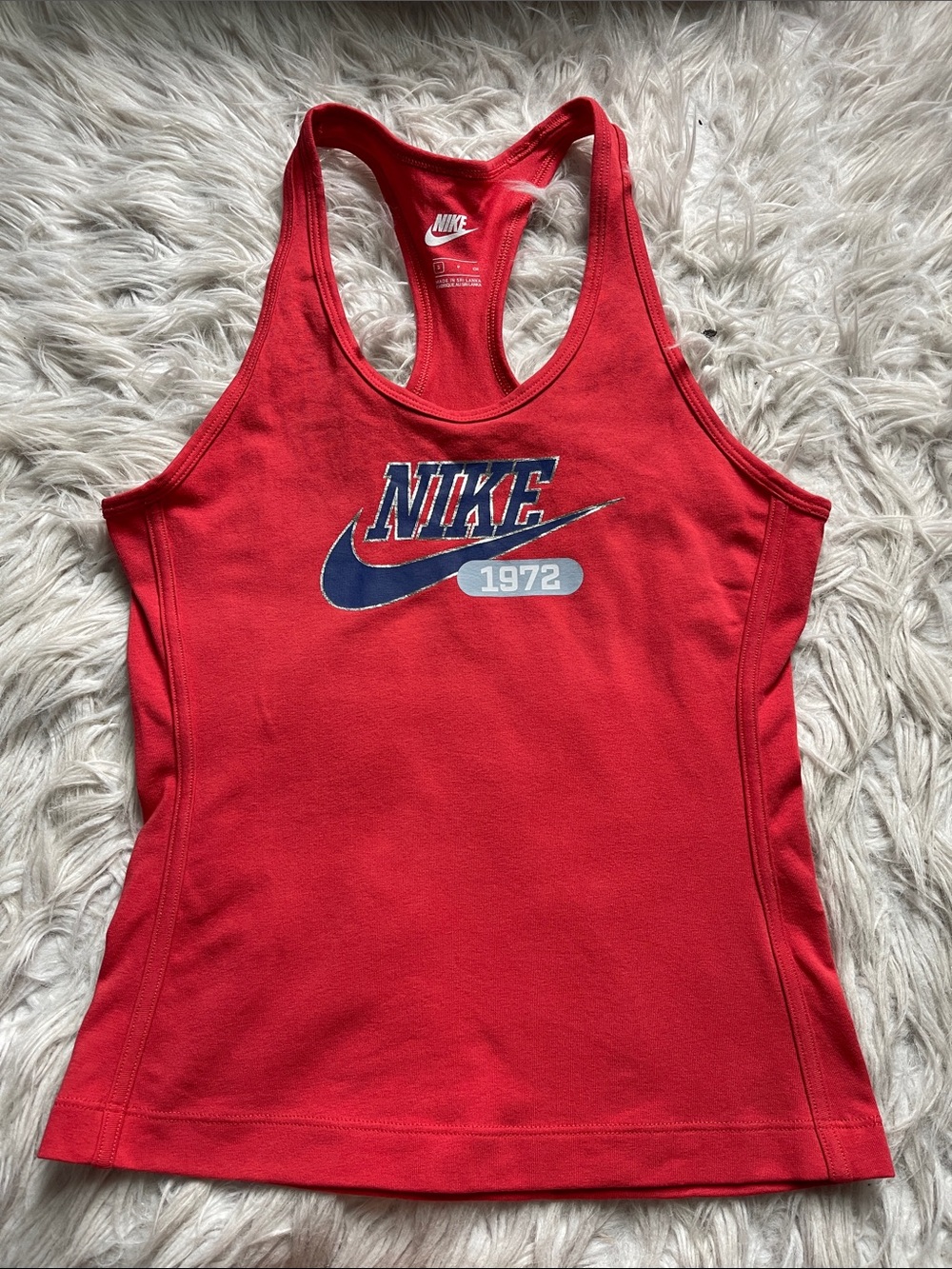 Nike Red Racerback Tank with Navy Logo